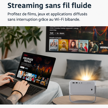 Vidéo Projecteur Android 13 TP350 – Full HD 1080p, 650 ANSI, Netflix Officiel, WiFi 6, Bluetooth 5.2, HDMI/USB – Auto Keystone