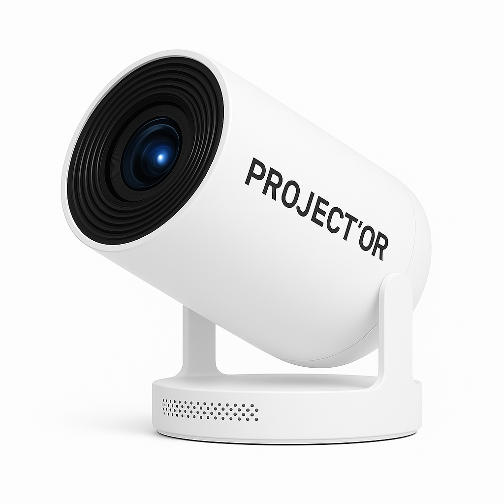 Mini Projecteur Portable HD 1080p  – WiFi, Bluetooth 5.4, Connexion HDMI/USB, Idéal Cinéma Maison et Extérieur